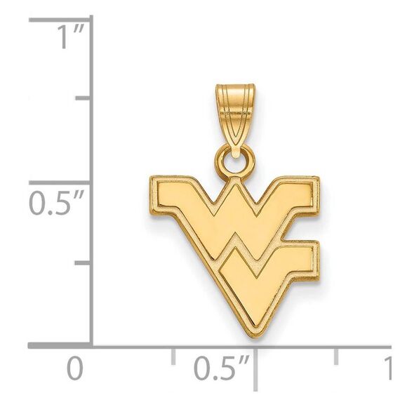 10k Yellow Gold West Virginia U. Small Logo Pendant - Picture 2 of 3